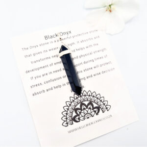 Black Onyx Crystal Point Pendant (925 Silver)