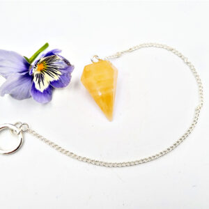 Orange Calcite Point Pendulum