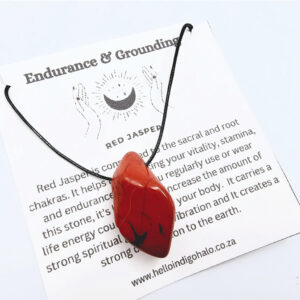 Red Jasper Tumbled Stone Necklace (Grounding)