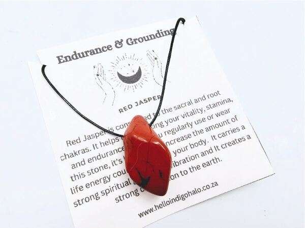 Red Jasper Tumbled Stone Necklace (Grounding)
