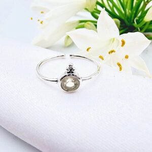 Citrine Ring Round & Circles (925 Silver)