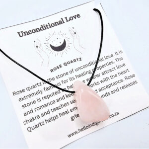 Rose Quartz Tumbled Stone Necklace (Love)