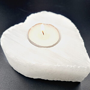 Selenite Heart Candle Holder