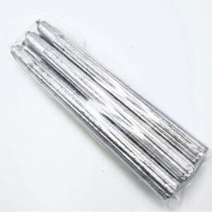 Silver Candles Dipped 25cm - Pack of 6 (Intuition)