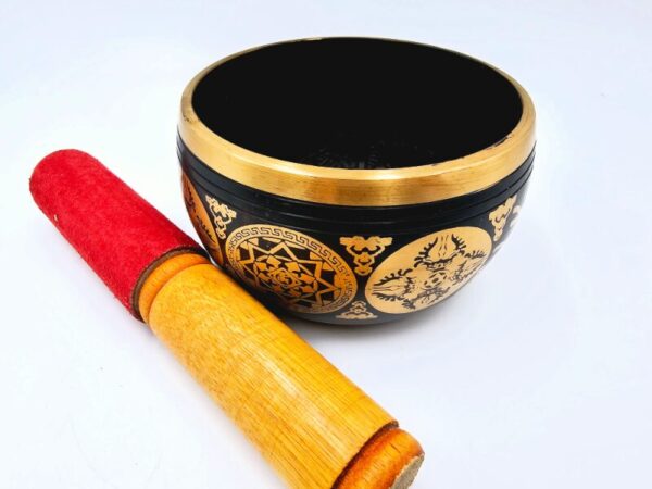 Singing Bowl Black Small Mantra