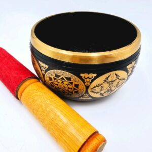 Singing Bowl Black Small Mantra