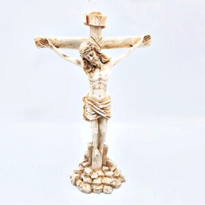 Standing Jesus On A Cross Statue (21cm)