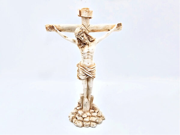 Standing Jesus On A Cross Statue (21cm)