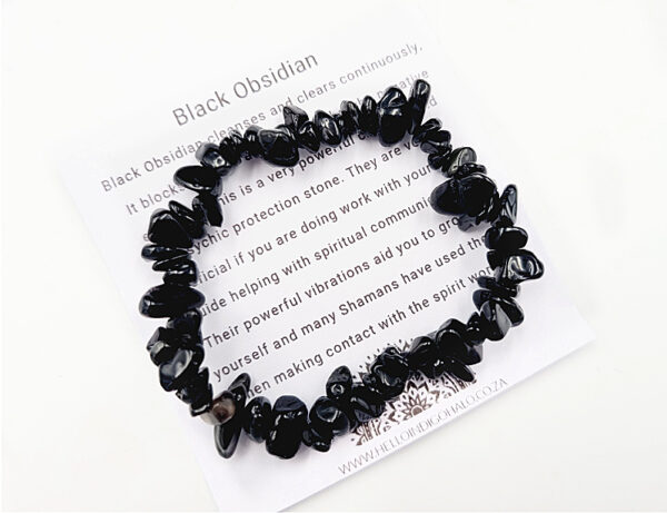 Black Obsidian Chips Bangle