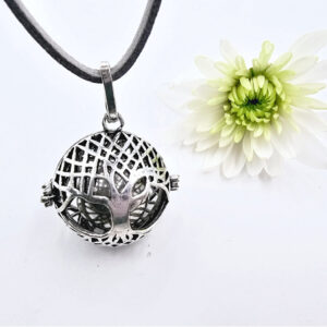 Harmony Bell Tree of Life Necklace (White Brass)
