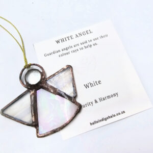 Guardian Angel Stained Glass - White