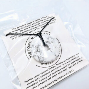 White Howlite Pi Stone Necklace