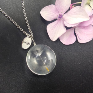 Dandelion Wish Necklace Flat