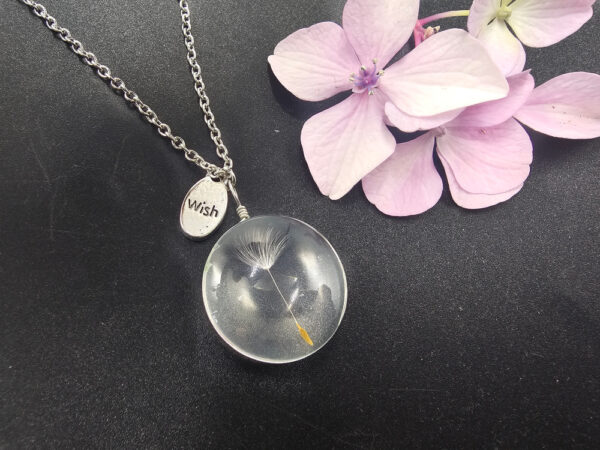 Dandelion Wish Necklace Flat