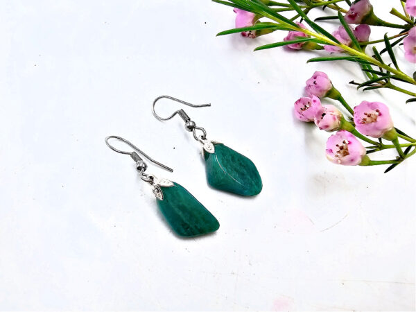 Amazonite Drop Earrings (Stainless Steel)