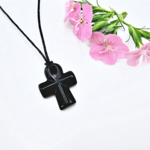Black Obsidian Ankh Necklace (2.5cm)