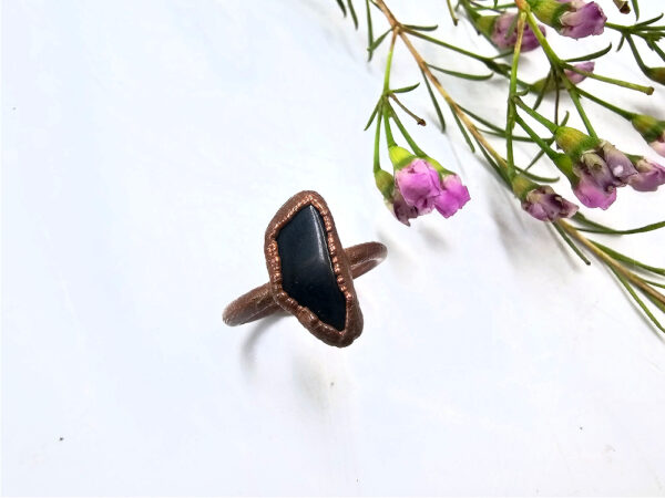 Black Tourmaline Copper Ring