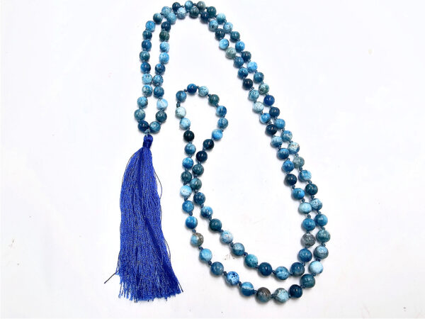 Blue Apatite Mala Necklace