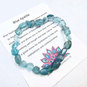 Blue apatite stone nugget bangle