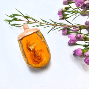 Bumble bee jasper copper pendant
