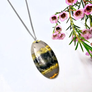 Bumble Bee Jasper Necklace Oval