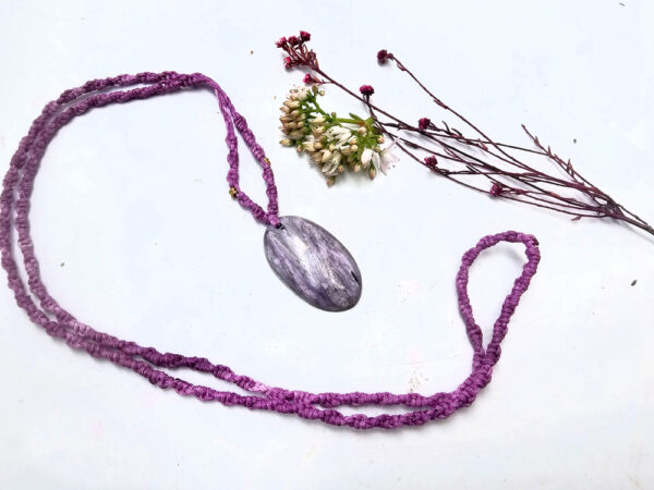 Charoite Macrame Necklace - Image 2