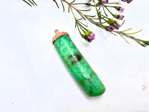 Chrysoprase Wand Copper Pendant - Image 2