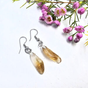 Citrine drop earrings with stainless steel clasp