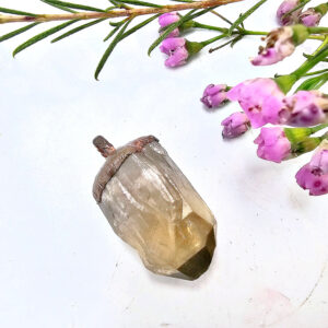 Citrine Point Copper Pendant