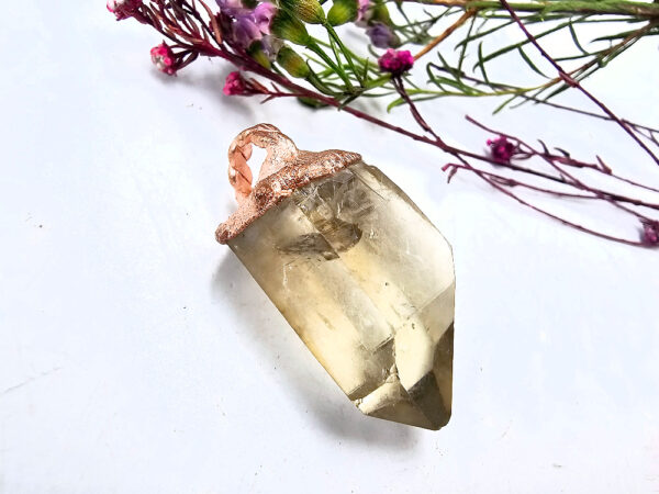 Copper citrine pendant
