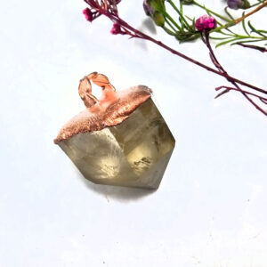 Congo Citrine Copper Pendant with record Keepers