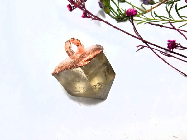 Congo Citrine Copper Pendant with record Keepers