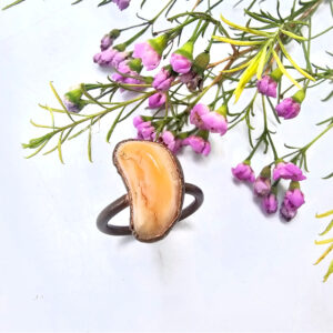 Agate brass ring