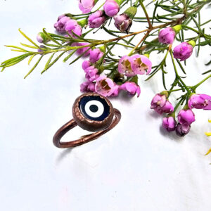 Copper Ring Evil Eye (L)