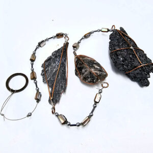Kyanite, Smoky Quartz & Carborundum Crystal Mobile (85cm)
