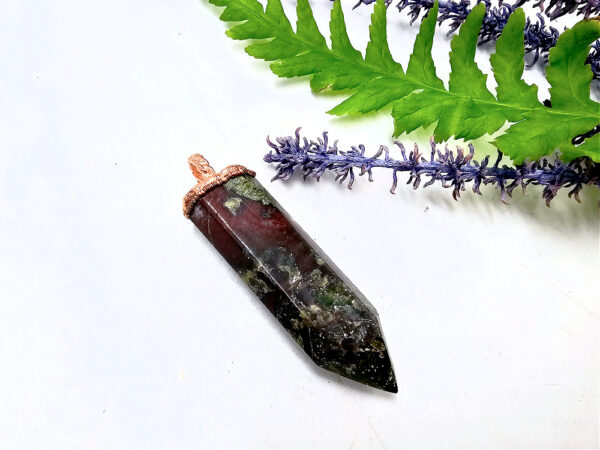 Dragon Stone Jasper Point Copper Pendant