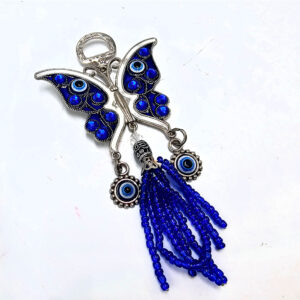 Evil eye butterfly talisman with tassel