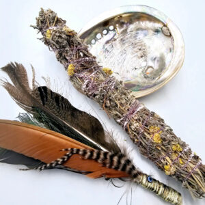 Impepho Smudge, Abalone & Feather Combo