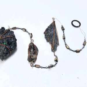 Kyanite, Smoky Quartz & Carborundum Crystal Mobile (85cm)