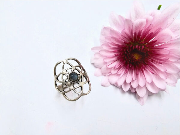*Labradorite Flower Of Life Ring