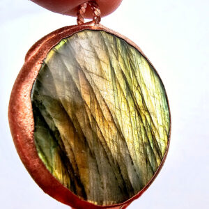 Labradorite Round Copper Pendant