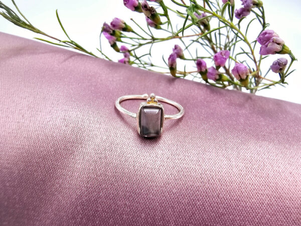 Labradorite square 925 silver ring