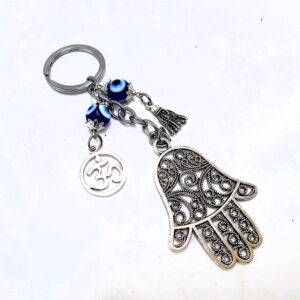 Large Hamsa Hand & OM Key Ring