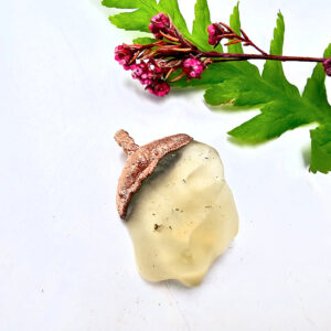 Libyan desert glass copper pendant