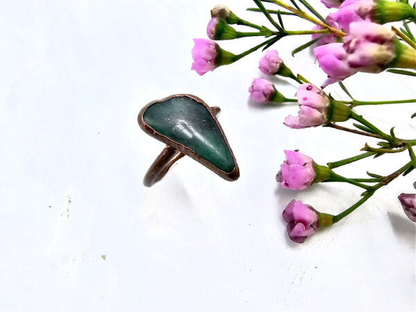 Nephrite Jade Copper Ring
