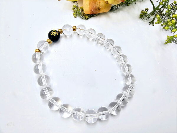OM Bead Black Onyx Bangle Amplified (8mm)