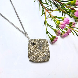Pyrite stainless steel necklace