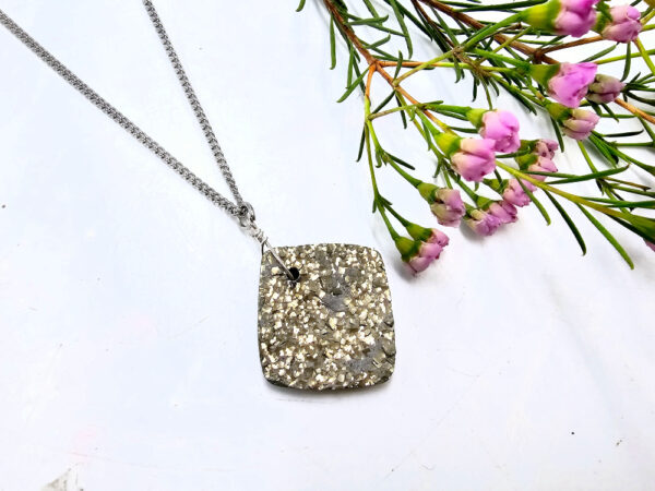 Pyrite stainless steel necklace