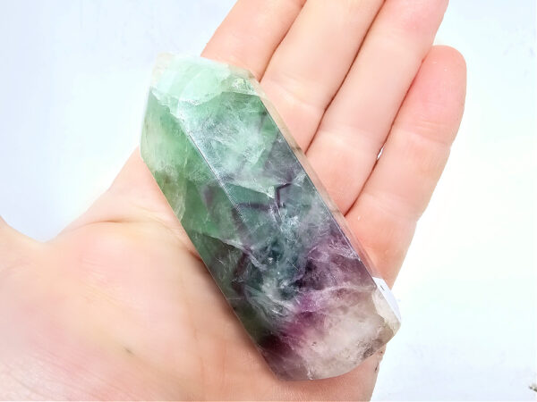 Rainbow fluorite point