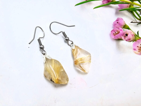 Rutilated Quartz Drop Earrings